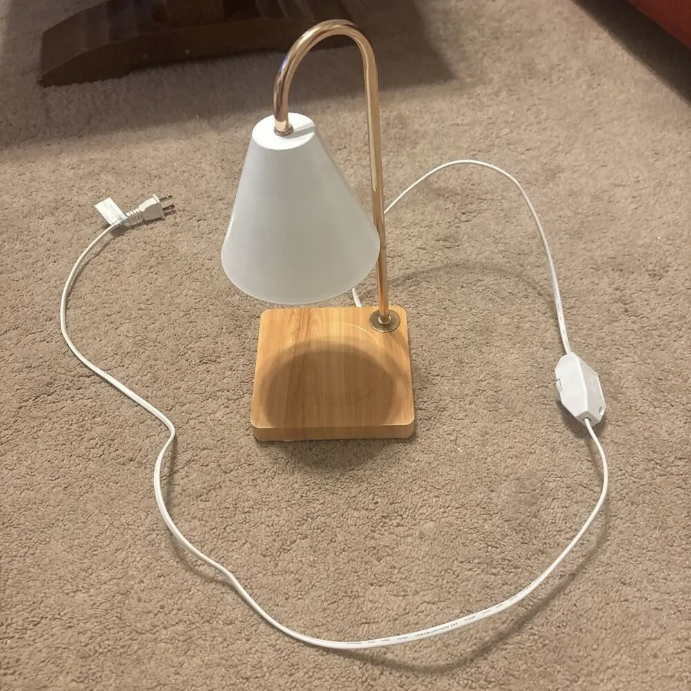 Candle Warmer Lamp with Wooden Base - Home Decor Wax Melt